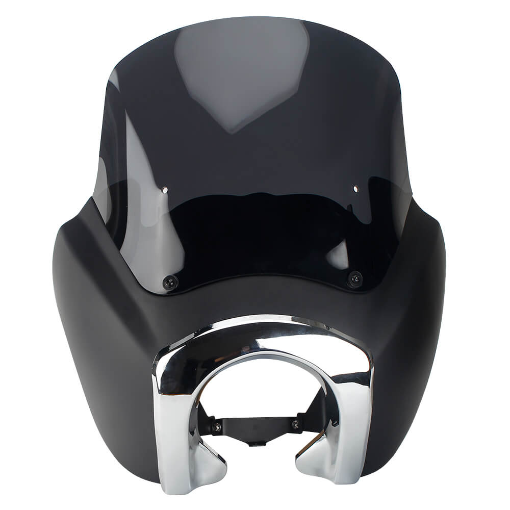T Sport Front Fairing Outer w/12" Windshield Headlight Bezel Relocation Block Kit For Harley Dyna Street Bob Super Glide - pazoma