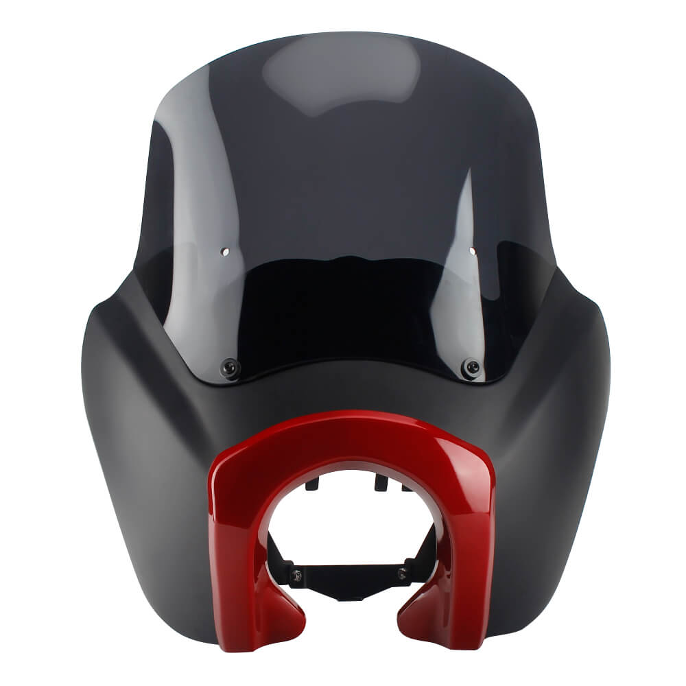 T Sport Front Fairing Outer w/12" Windshield Headlight Bezel Relocation Block Kit For Harley Dyna Street Bob Super Glide - pazoma