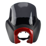T Sport Front Fairing Outer w/12" Windshield Headlight Bezel Relocation Block Kit For Harley Dyna Street Bob Super Glide - pazoma