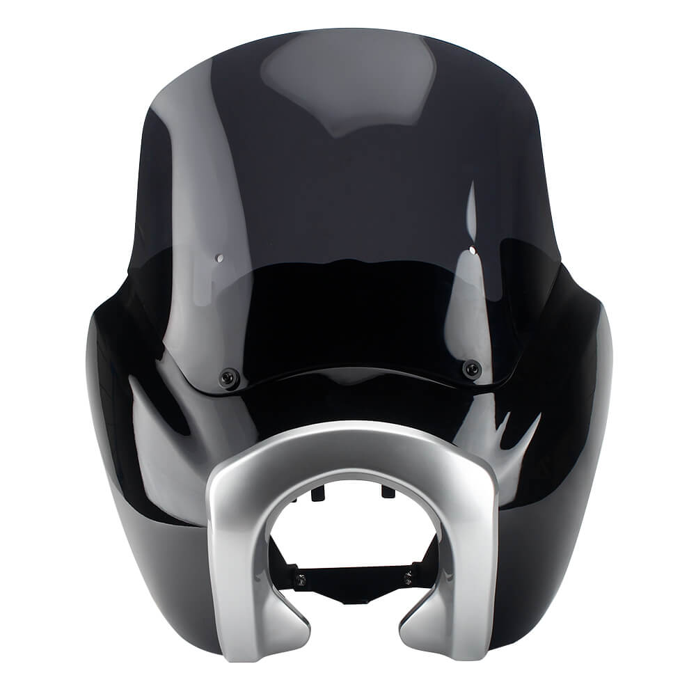 T Sport Front Fairing Outer w/12" Windshield Headlight Bezel Relocation Block Kit For Harley Dyna Street Bob Super Glide - pazoma