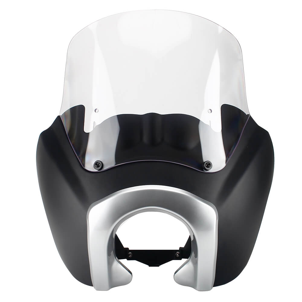 T Sport Front Fairing Outer w/12" Windshield Headlight Bezel Relocation Block Kit For Harley Dyna Street Bob Super Glide - pazoma