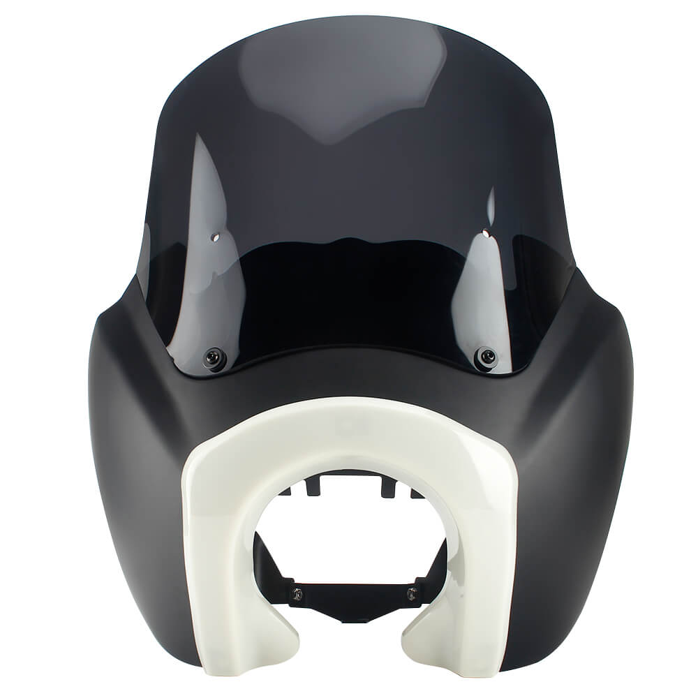 T Sport Front Fairing Outer w/12" Windshield Headlight Bezel Relocation Block Kit For Harley Dyna Street Bob Super Glide - pazoma