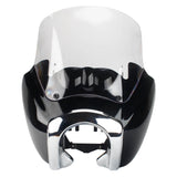 T Sport Front Fairing Outer w/12" Windshield Headlight Bezel Relocation Block Kit For Harley Dyna Street Bob Super Glide - pazoma
