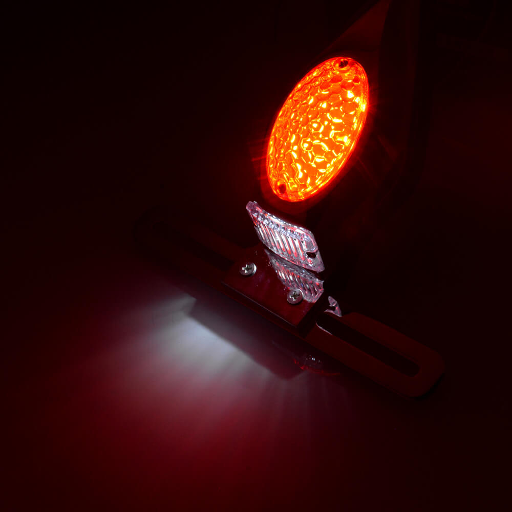 thumbnail image 2 of LED Integrated Tail Light For Cafe Racer Bobber Chopper – Black Housing, Rear Brake 2 of 6