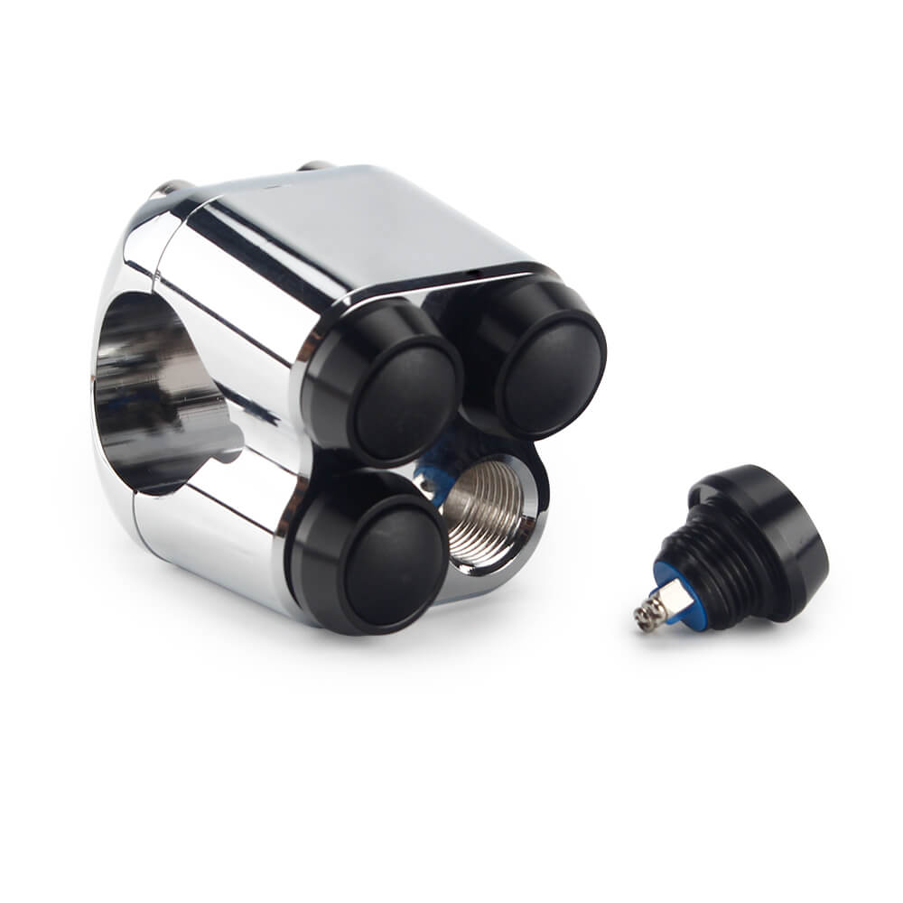The Quad Micro Switch Button Housing Momentary Handlebar 4 Buttons Hand Control Switch 7/8″ or 1″ Bars Vintage Cafe Racer - pazoma