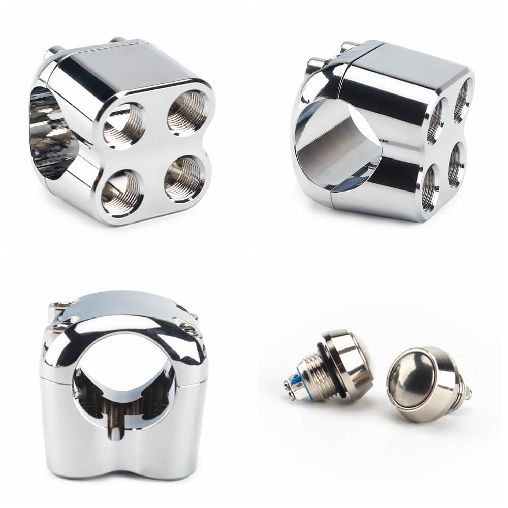The Quad Micro Switch Button Housing Momentary Handlebar 4 Buttons Hand Control Switch 7/8″ or 1″ Bars Vintage Cafe Racer - pazoma