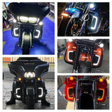 Tracer LED Running Light/Turn Signal Fairing Lower Grills for Harley Touring Trike FLHTCUL FLHTKL FLHTKSE FLTRUSE FLHXSE FLTRK FLHTCUTG 14-21 - pazoma