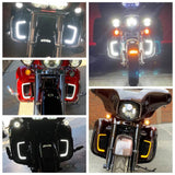 Tracer LED Running Light/Turn Signal Fairing Lower Grills for Harley Touring Trike FLHTCUL FLHTKL FLHTKSE FLTRUSE FLHXSE FLTRK FLHTCUTG 14-21 - pazoma