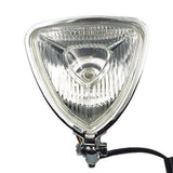 Motorcycle Triangle Headlight Headlamp Front Lights for Harley Bobber Chopper Cafe Racer Custom Motorbikes H4 12V Amber Clear - pazoma