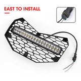 UTV Front Bumper Mesh Grille w/ LED Light Bar for Can-Am Maverick X3 Turbo X DS R RS 2017 - 2021 - pazoma