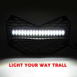 UTV Front Bumper Mesh Grille w/ LED Light Bar for Can-Am Maverick X3 Turbo X DS R RS 2017 - 2021 - pazoma