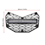 UTV Front Bumper Mesh Grille w/ LED Light Bar for Can-Am Maverick X3 Turbo X DS R RS 2017 - 2021 - pazoma