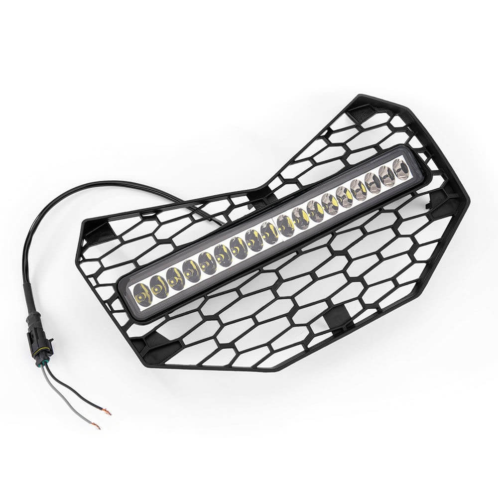 UTV Front Bumper Mesh Grill LED Light Bar For 2017-2025 Can Am