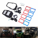 UTV Offroad Rear View Side Mirrors With LED Spot Lights For 1.75 & 2 Inch Roll Bar Cage Can-am Maverick Polaris RZR XP 1000 Yamaha Rhino