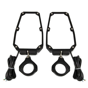 1.75"-2" UTV SXS Roll Cage Rear View Mirrors w/ LED Spotlight For Polaris RZR PRO XP Yamaha Rhino Can-Am Commander 1000 Honda Kawasaki - pazoma