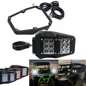UTV Universal Rear View Mirror 1.75“ and 2“ For Polaris RZR1000 Yamaha With LED Spot Light Rock Lights DRL - pazoma