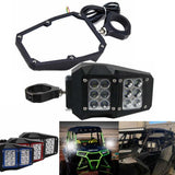 UTV Universal Rear View Mirror 1.75“ and 2“ For Polaris RZR1000 Yamaha With LED Spot Light Rock Lights DRL - pazoma