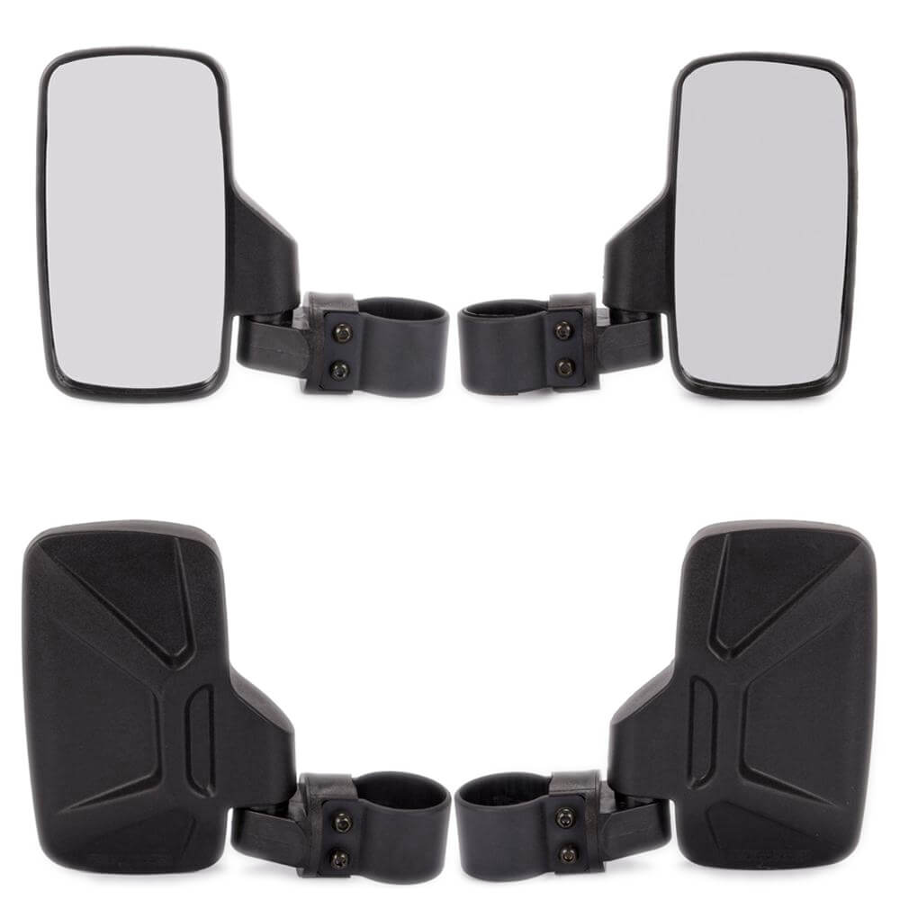 Polaris RZR Ranger Yamaha Rhino Can-Am Arctic Honda Pioneer UTV Left and Right Side View Mirror with 1.75" and 2" Mounts and Shock-Proof Rubber Pad - pazoma