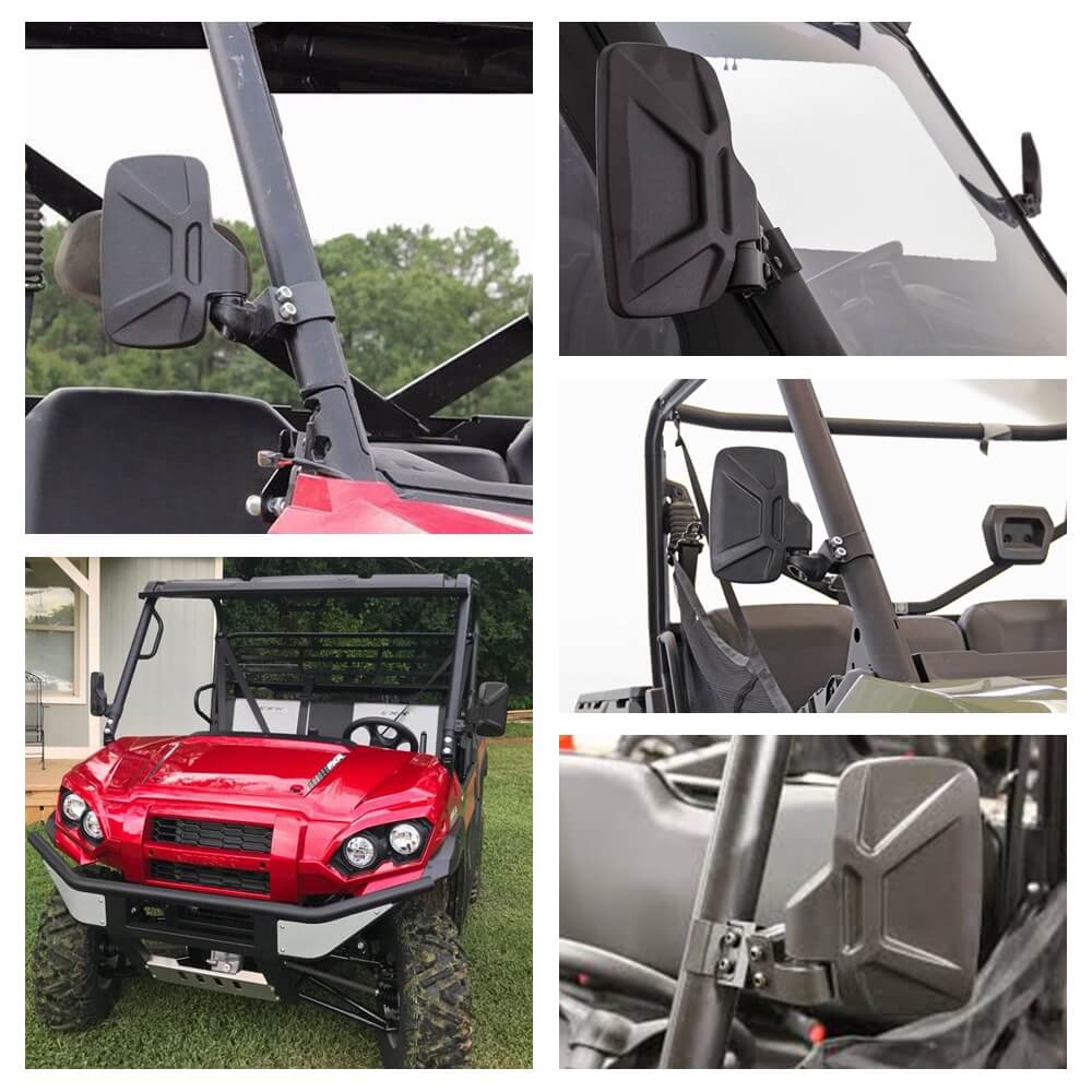 UTV Off Road Side View Mirror Adjustable Wide Rear Clear View with Shatter-Proof Tempered Glass for Polaris RZR Can-Am Kawasaki kubota Yamaha Maverick - pazoma