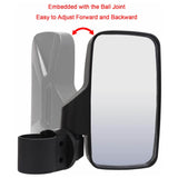 UTV Rear View Side Mirrors Universal Fit Best for 1.75"-2" Roll Cage Bar Break Away w/Adjustable Arm - High Impact Tempered Glass Mirror - pazoma