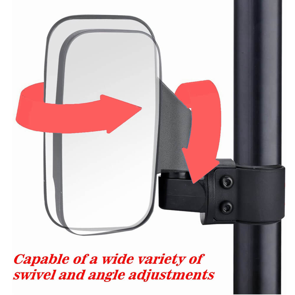 UTV Off Road Side View Mirror Adjustable Wide Rear Clear View with Shatter-Proof Tempered Glass for Polaris RZR Can-Am Kawasaki kubota Yamaha Maverick - pazoma