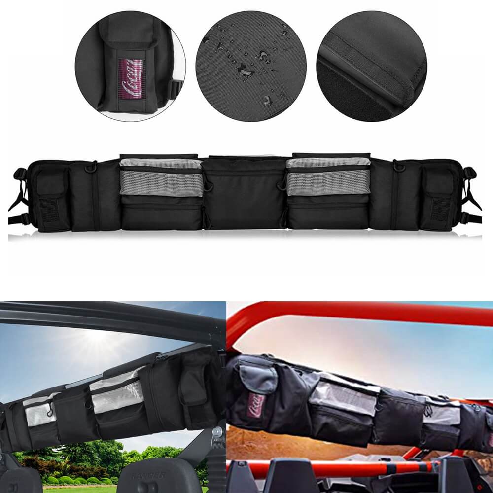 UTV Roll Cage Organizer Case Gear Bags Storage Bag Great Tools Storage Solution for Polaris Yamaha Kawasaki Honda Can-AM UTVs - pazoma