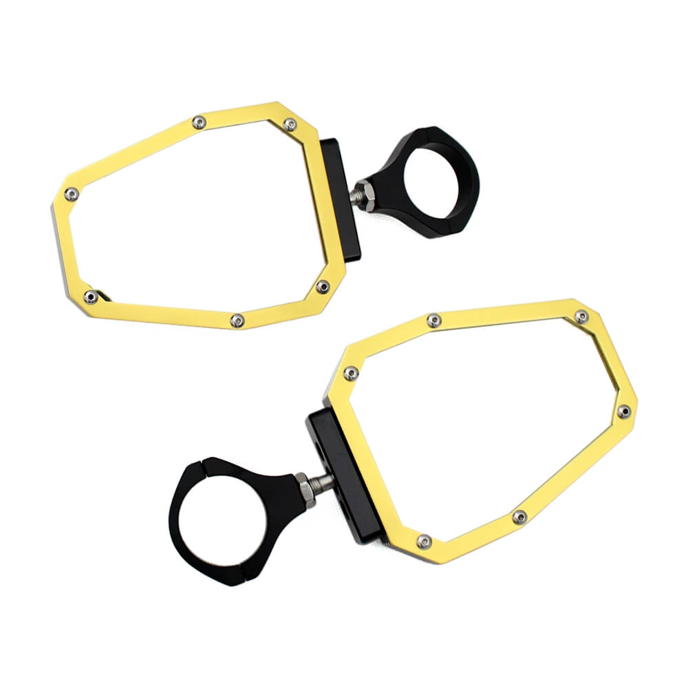 UTV Side Mirror Aluminium Alloy Offroad Rear View Mirrors w/ 1.75" Bar for Polaris RZR 1000 XP Arctic Cat Kawasaki Yamaha Rhino Honda Pioneer - pazoma