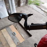 Motorcycle Universal 3 in 1 Folding Bar End Mirrors with Lever Guard Fit 7/8" 22mm Handlebar Side Rear View Mirror - pazoma