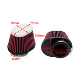 Universal Clamp-On Air Cleaner Filter Chrome Performance Oval Pod Filters 48mm 52mm For Honda Yamaha Kawasaki Suzuki Cafe Racer CB CG GS - pazoma