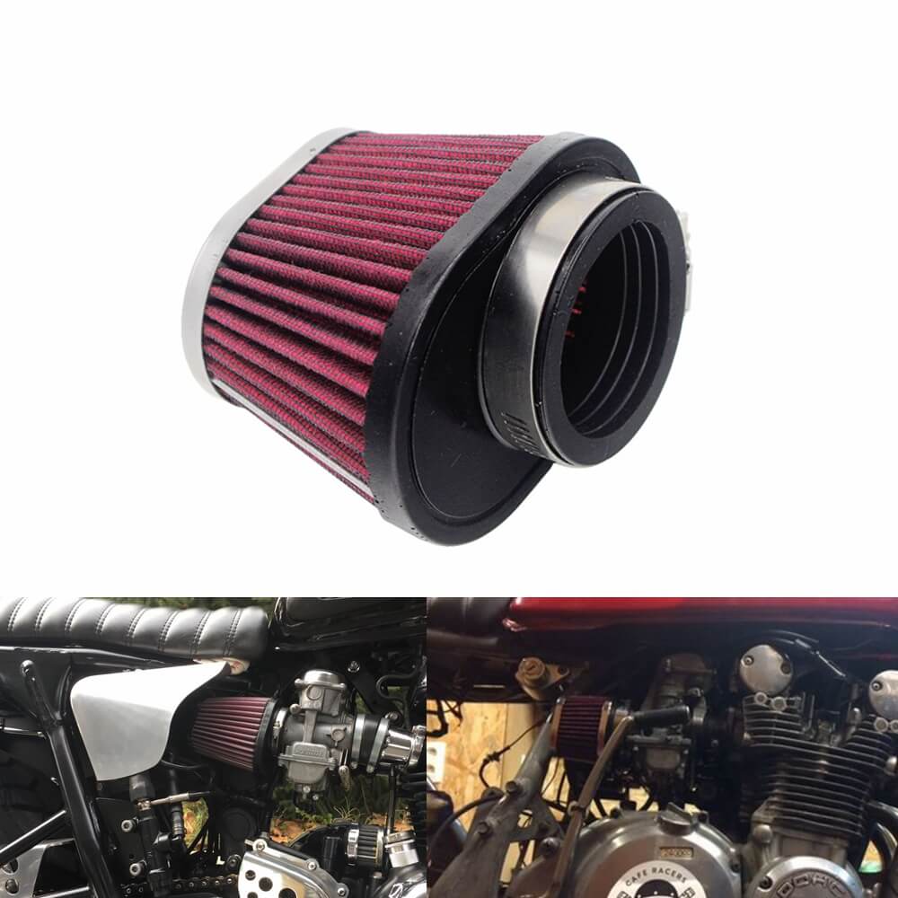 Universal Clamp-On Air Cleaner Filter Chrome Performance Oval Pod Filters 48mm 52mm For Honda Yamaha Kawasaki Suzuki Cafe Racer CB CG GS - pazoma
