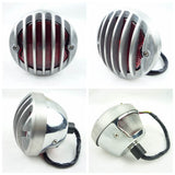 Universal Grill Round Motorcycle Tail Brake Light For Harley Bobber Chopper Rat Custom Cafe Racer - pazoma