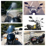 Universal Motorcycle 15" Windshield Windscreen Screen with 1in & 7/8in Clamp Tint  for 7/8" or 1" Handlebar Bars Mounting Kits Included - pazoma