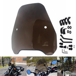 Universal Motorcycle 15" Windshield Windscreen Screen with 1in & 7/8in Clamp Tint  for 7/8" or 1" Handlebar Bars Mounting Kits Included - pazoma