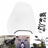 Universal Motorcycle Round or Rectangular Headlights 15" Windshield Windscreen Screen for 7/8" or 1" Handlebar Bars - pazoma
