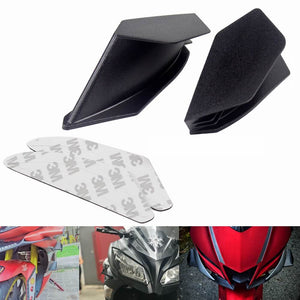 MotoGP Style Aero Dynamic Broken Wind Wing Kit Fixed Winglet Fairing Cover Universal KAWASAKI Ninja H2 H2R ZR ZX Z1000 Superbike Scooter - pazoma