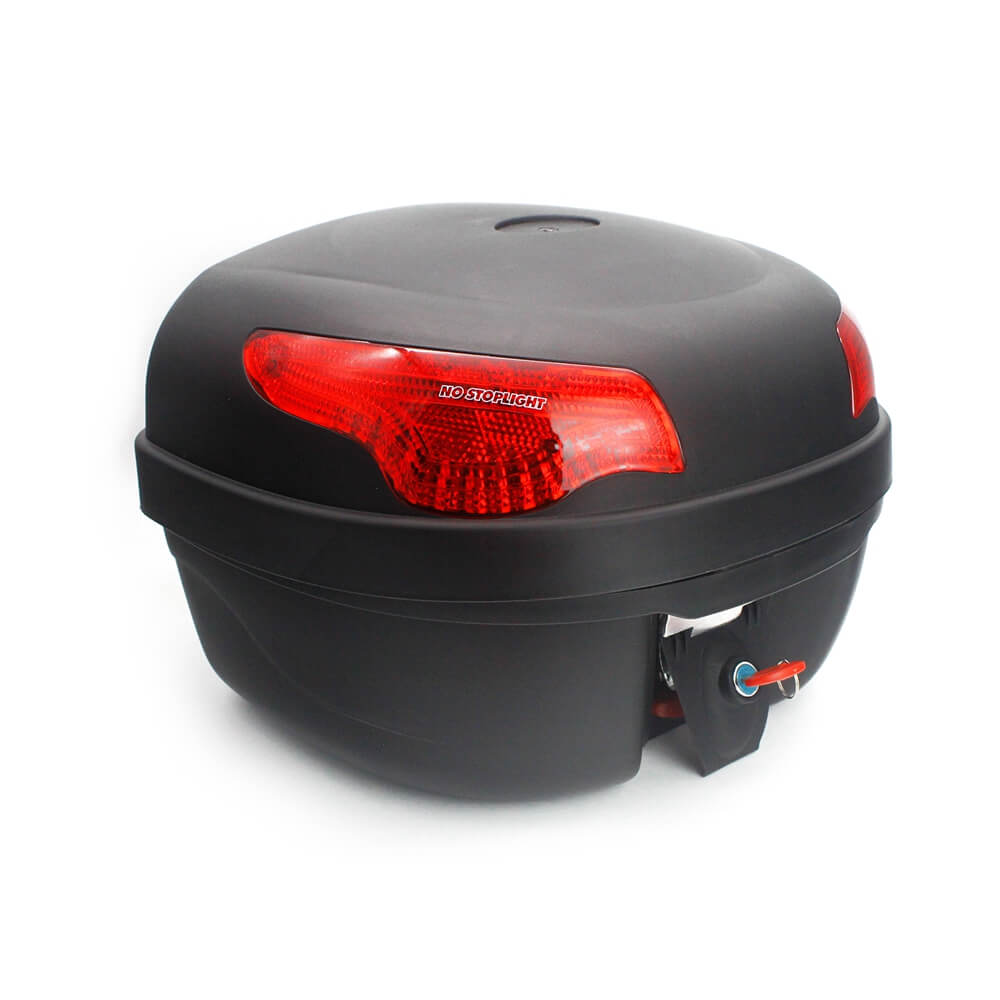 Motorcycle Top Box , Helmet Luggage Storage Top Case, Moped/Scooter Trunk  Tour Tail Box, With Soft Backrest Universal Mounting Hardware And Lining