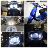 Scooter Motorcycle Front LED Headlight Lamp with High Low Beam for Vespa Sprint 150 GL Super GTR - pazoma