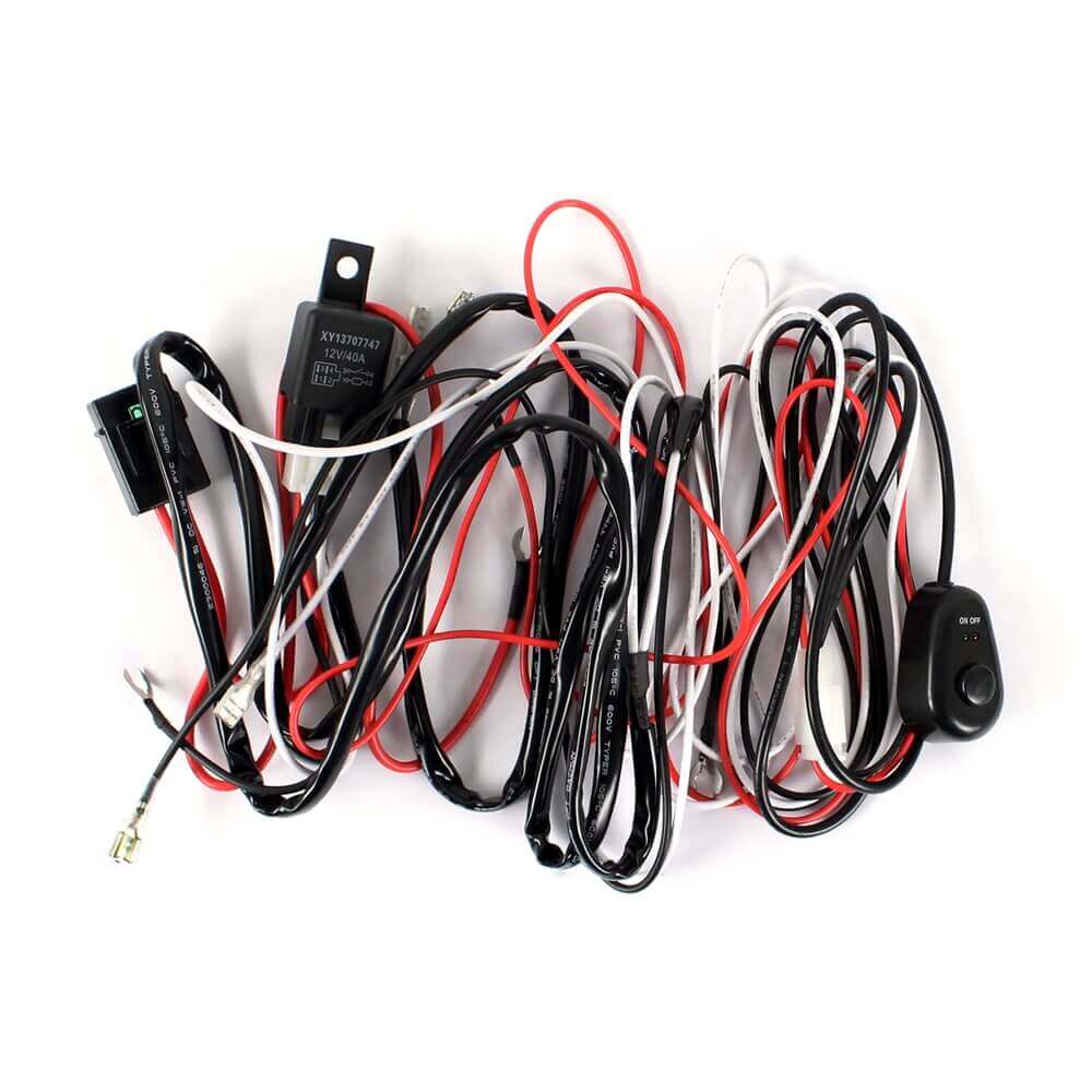 12V 40A Motorcycle Car Universal Accessories Fog Light Wiring Harness Kit Loom For LED Work Driving Light Bar With Fuse And Relay Switch - pazoma