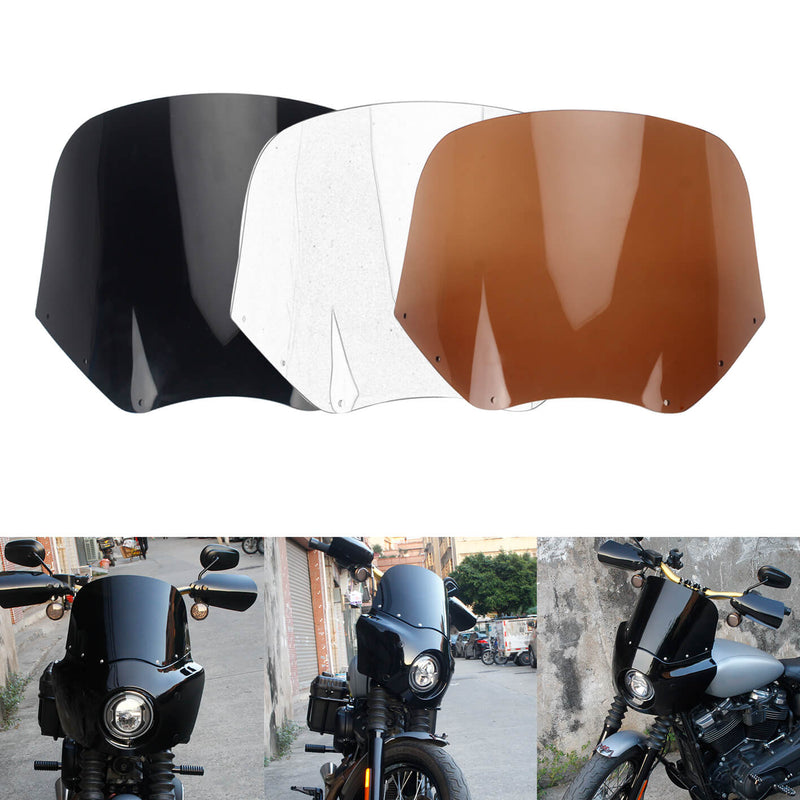 11" Headlight Fairing Windscreen Windshield For Memphis Shades Road Warrior Fairing Harley Dyna Street Bob Super Glide Low Rider 06-24 - pazoma