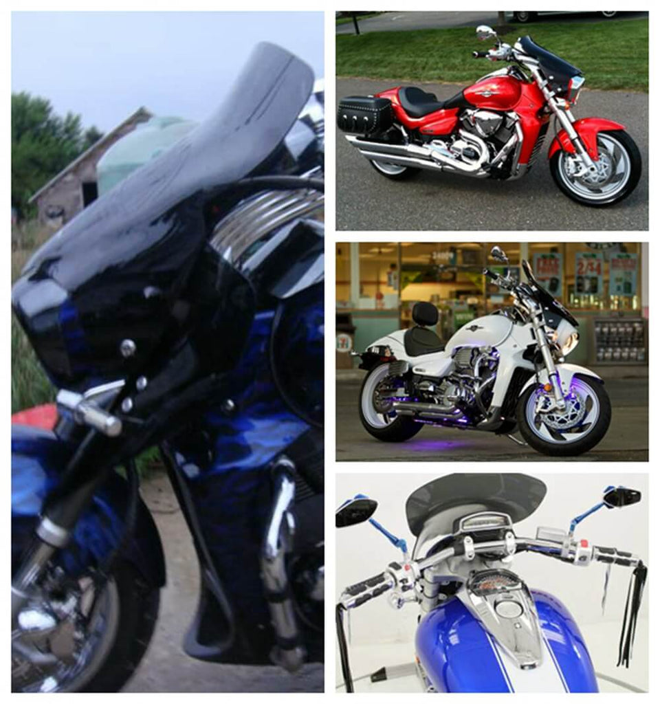 Suzuki 2006-2019 Boulevard M109R M109RB Boss Limited M109RZ VZR1800 VZR1800BZ VZR1800Z M1800R VStream Sport 10in Tall Touring Windscreen Windshield - pazoma