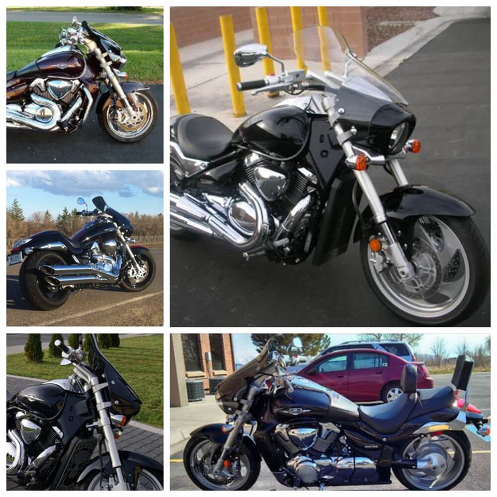 Suzuki Boulevard M109R B.O.S.S. M1800R Intruder VZR1800 M50 M90 M800 M1500 Tall Touring Sport 10in Windshield Windscreen 2006-2019 - pazoma