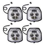 ATV UTV LED Headlight Chrome Front High & Low Beam Lights For Yamaha YXZ1000R YXZ10 EPS SS SE Grizzly EPS 4WD YFM70 Wolverine X4 X2 YXE85 16-20 - pazoma