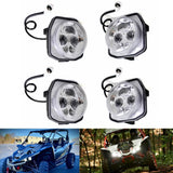 ATV UTV LED Headlight Chrome Front High & Low Beam Lights For Yamaha YXZ1000R YXZ10 EPS SS SE Grizzly EPS 4WD YFM70 Wolverine X4 X2 YXE85 16-20 - pazoma