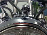 Large Skeleton Skull Chrome Statue Fender Visor Ornament 7 inch 7" Headlight Visor Trim For Harley Softail Dyna - pazoma