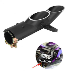 Motorcycle Dual-outlet Exhaust Tail Pipe Muffler Tailpipe Tip for Yamaha YZF-R6 / Suzuki GSX-R / BMW S1000RR/Honda CBR250RR New - pazoma