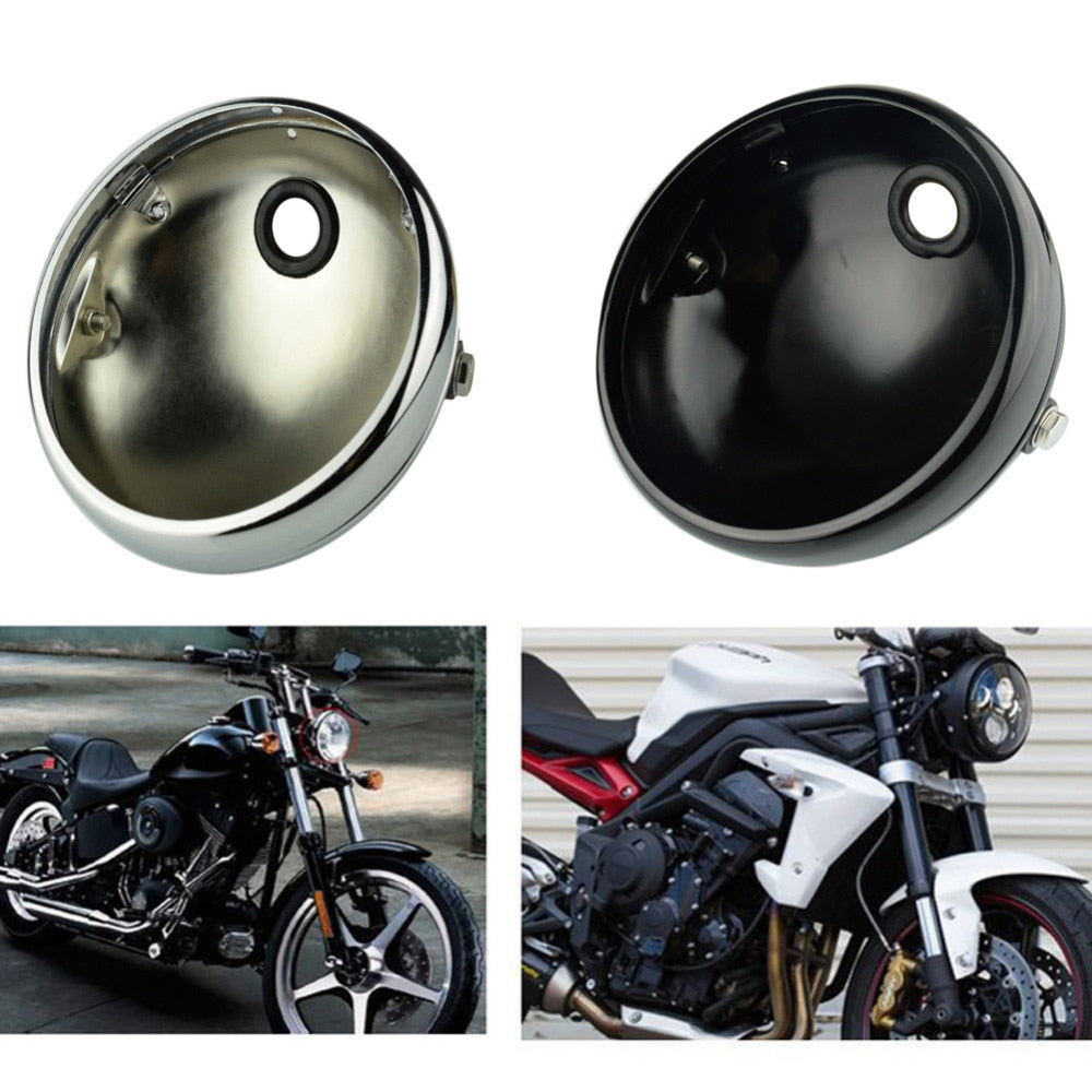 7" Motorcycle Outside Shell LED Headlight HeadLamp Housing Cover For Harley Honda Suzuki Yamaha Customs - pazoma