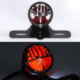 Round Stop Vintage License Mount LED Tail Light Brake Light Lamp Motorcycle for Harley Bobber Chopper Vintage Cafe Racer