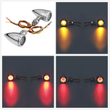 Motorcycle Flashing LED Turn Signals Brake Blinker Light 12v For Harley Chopper Cruiser Bobber Cafe Racer Black Indicator Light