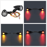 Motorcycle 3 in 1 LED Turn Signal w/Taillight Brake Blinker Light For Harley Cruiser Chopper Indicator Lights Pair 10mm - pazoma