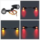 Motorcycle Flashing 3 in 1 LED Turn Signals w/Taillight Indicators Brake Blinker Light For Harley Cruiser Chopper Bobber Cafe Racer - pazoma